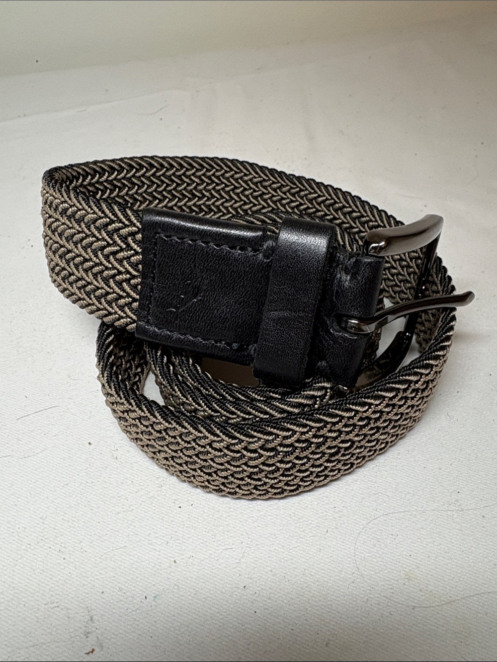 Tommy Bahama Black/Tan Woven Belt S/M flexible sizing